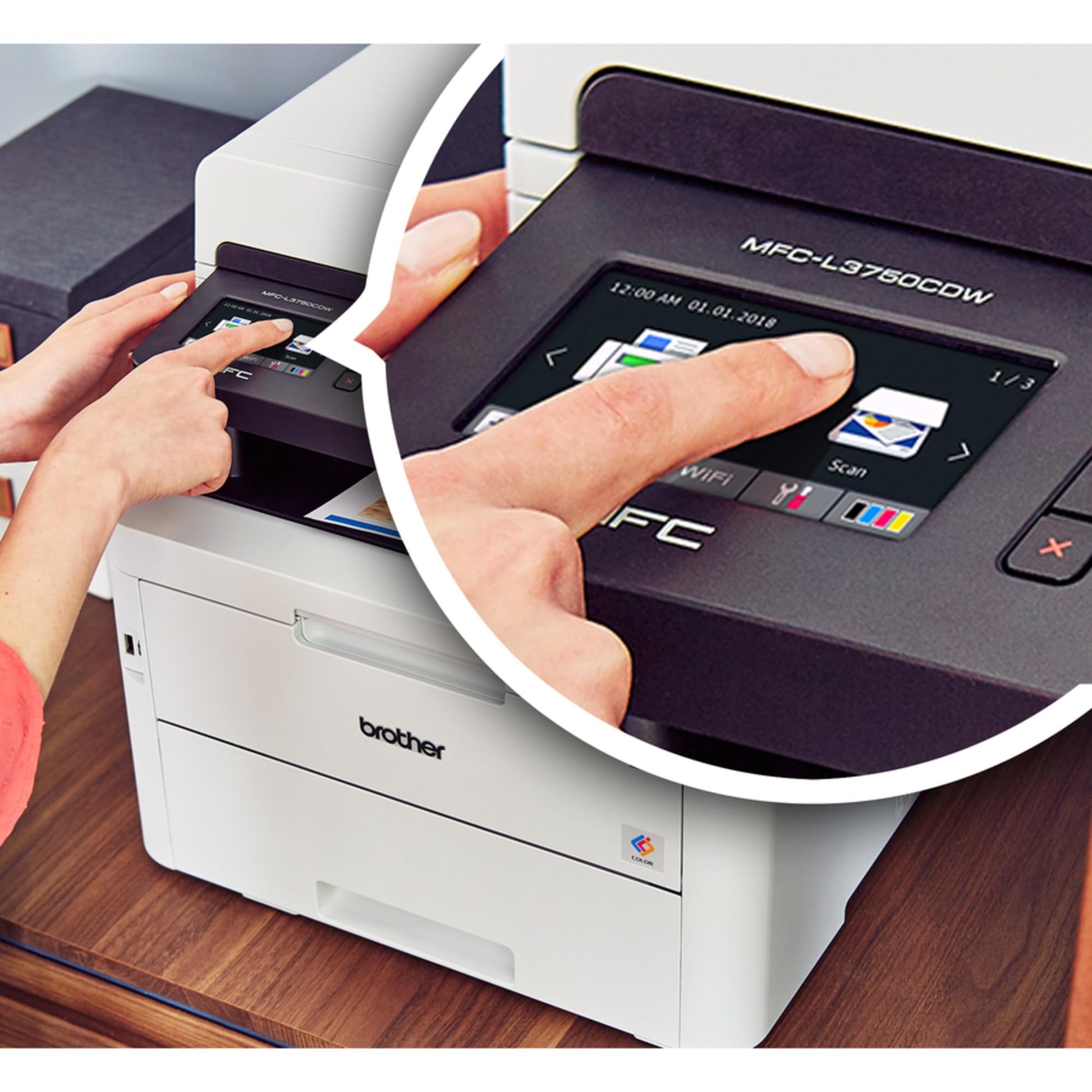 laserjet printer with touchscreen